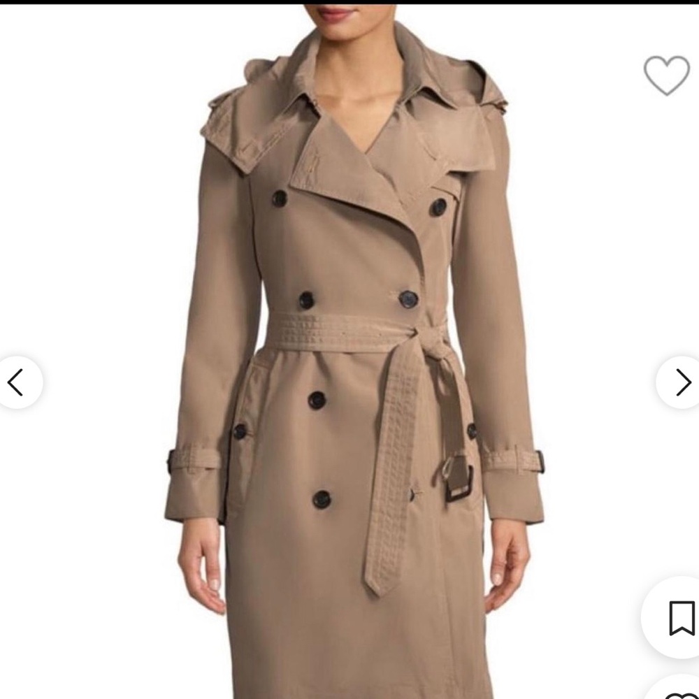 Burberry Tan Trench Coat with Hoodie